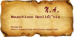 Neuschloss Apollónia névjegykártya